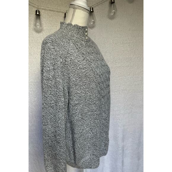 Rebecca Malone Turtle Neck Knitted Sweater Gray White Blend Acrylic Women's XL - Picture 6 of 9